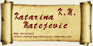 Katarina Matejević vizit kartica